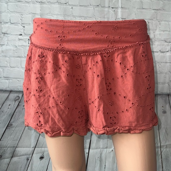 American Eagle Outfitters Pants - American Eagle Orange / Red High Waist shorts size S